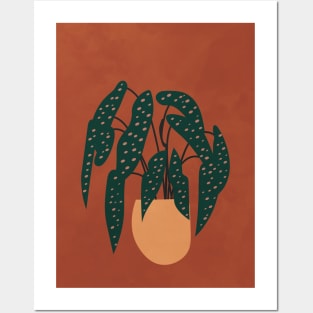 Boho Terracotta Begonia Posters and Art